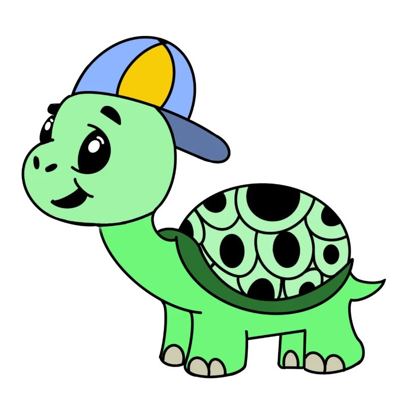 Kuschelige Schildkröte mit Cap