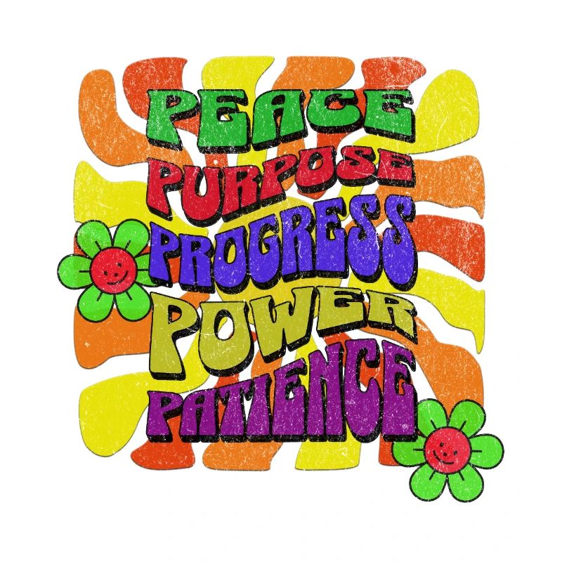 Paix Objectif Progrès Puissance Patience Rétro Design