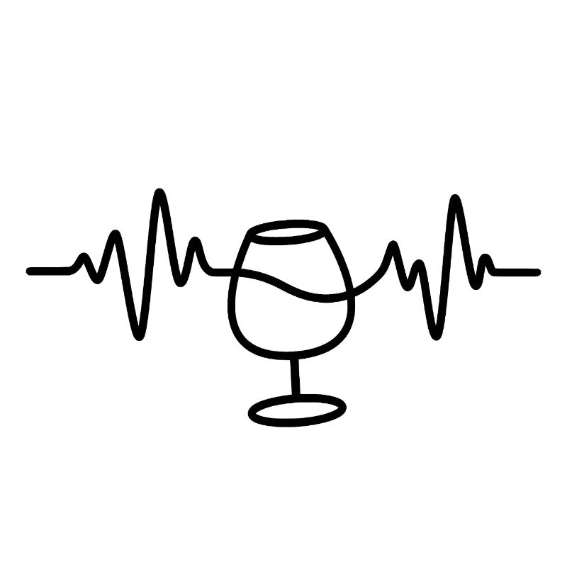 Wein Herzschlag Weinglas