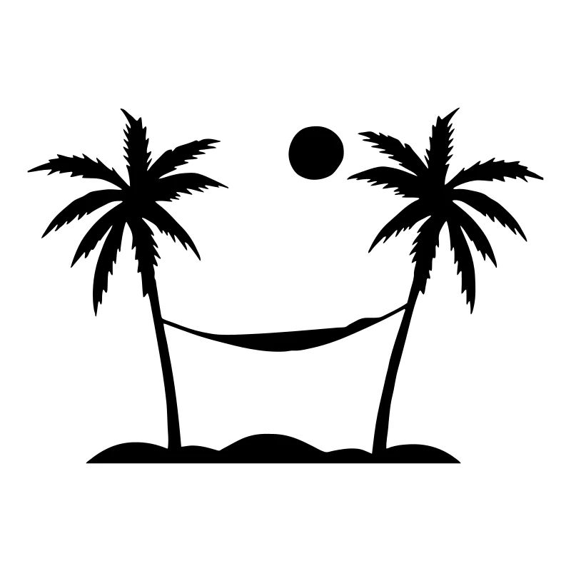 palm trees, hammock, sun