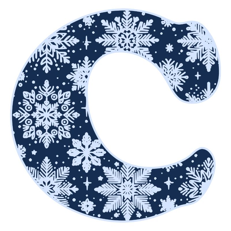 Buchstabe C Schneeflocken