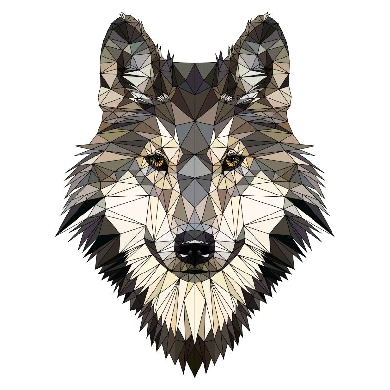 wolf, Polygon-Design, unikat