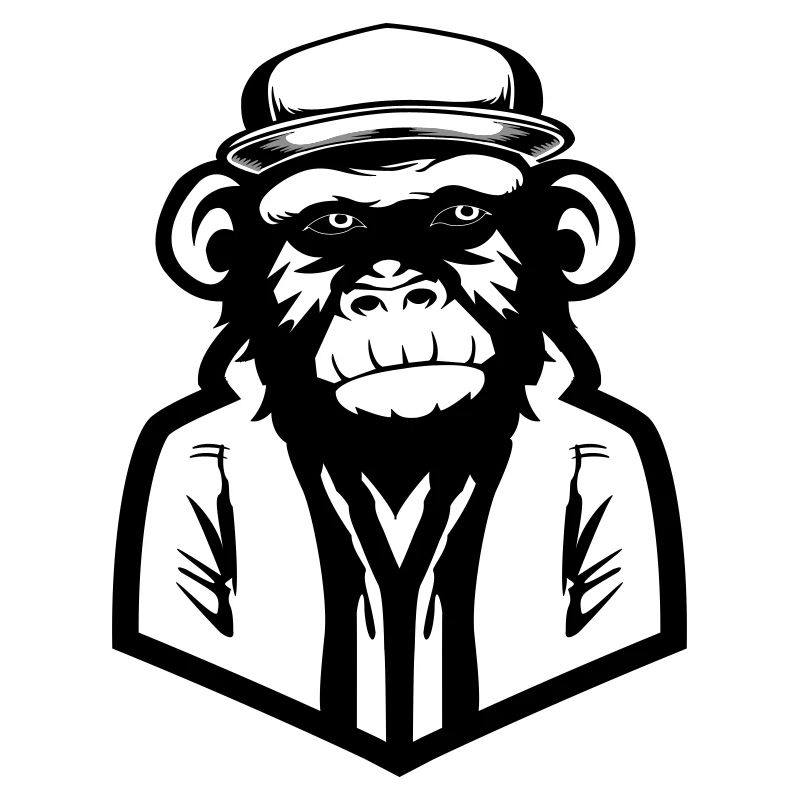 Black and white monkey vector copy