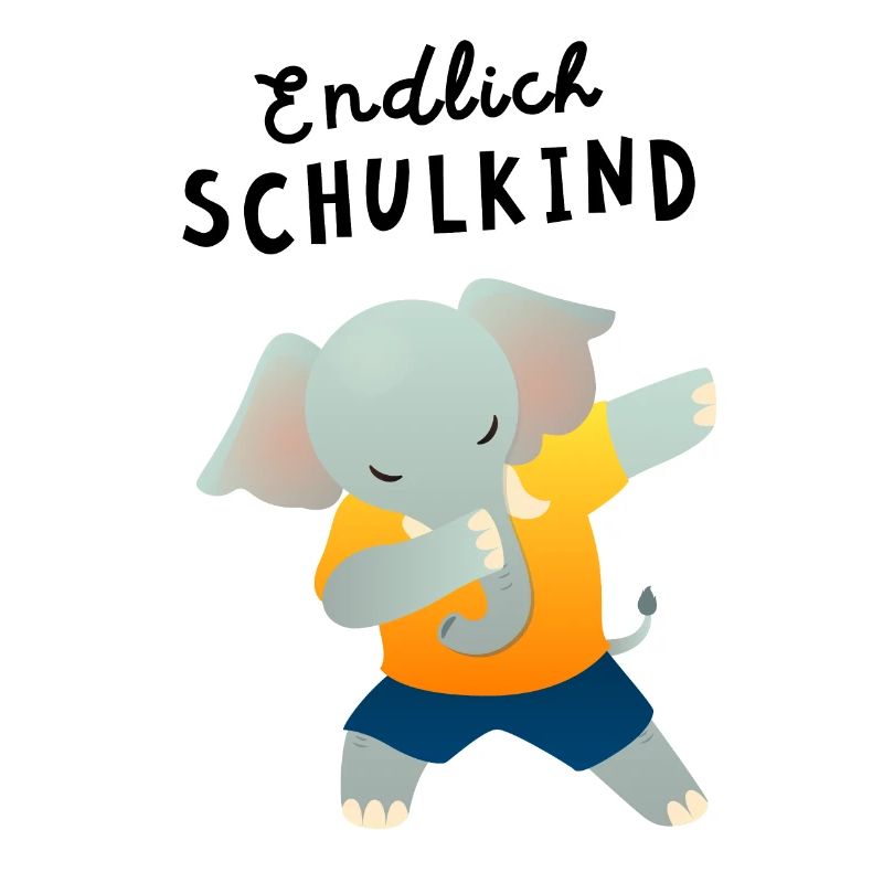 Endlich Schulkind Elefant Dab Einschulung