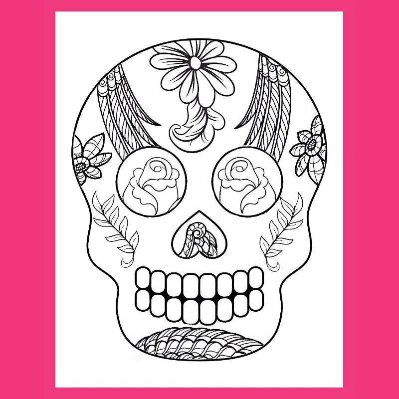 Skull Tattoo #16 Coloring Page Pattern