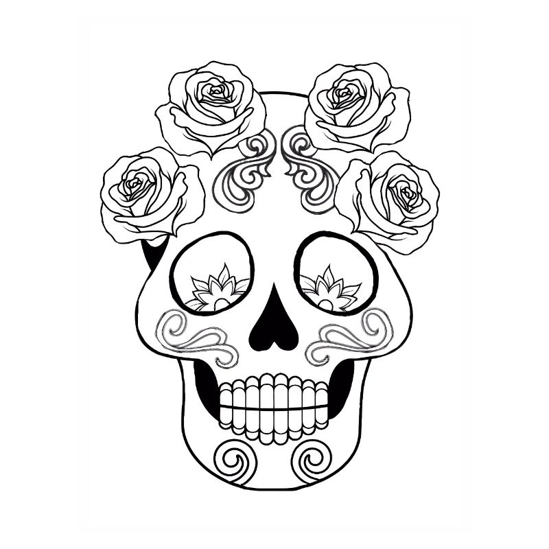 Skull Tattoo #20 Coloring Page Pattern