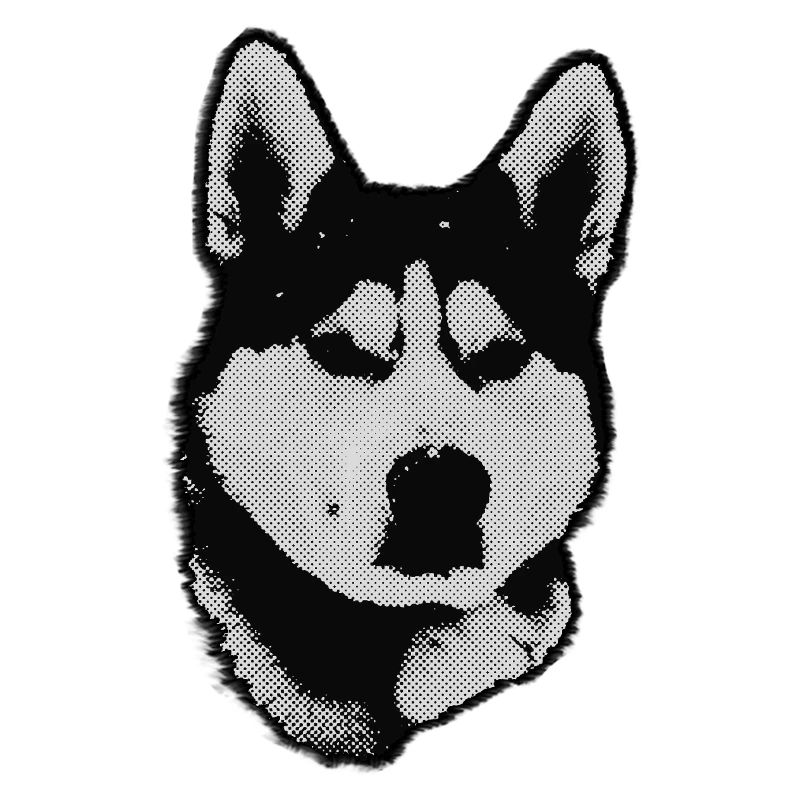 Husky Silhouette Black White