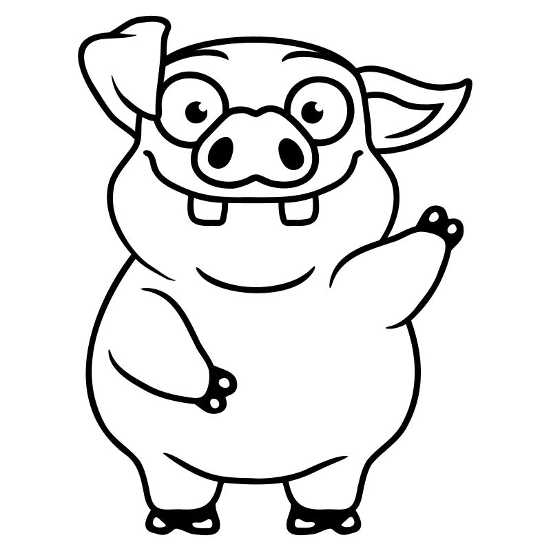 Bande dessinée agitant drôle de cochon