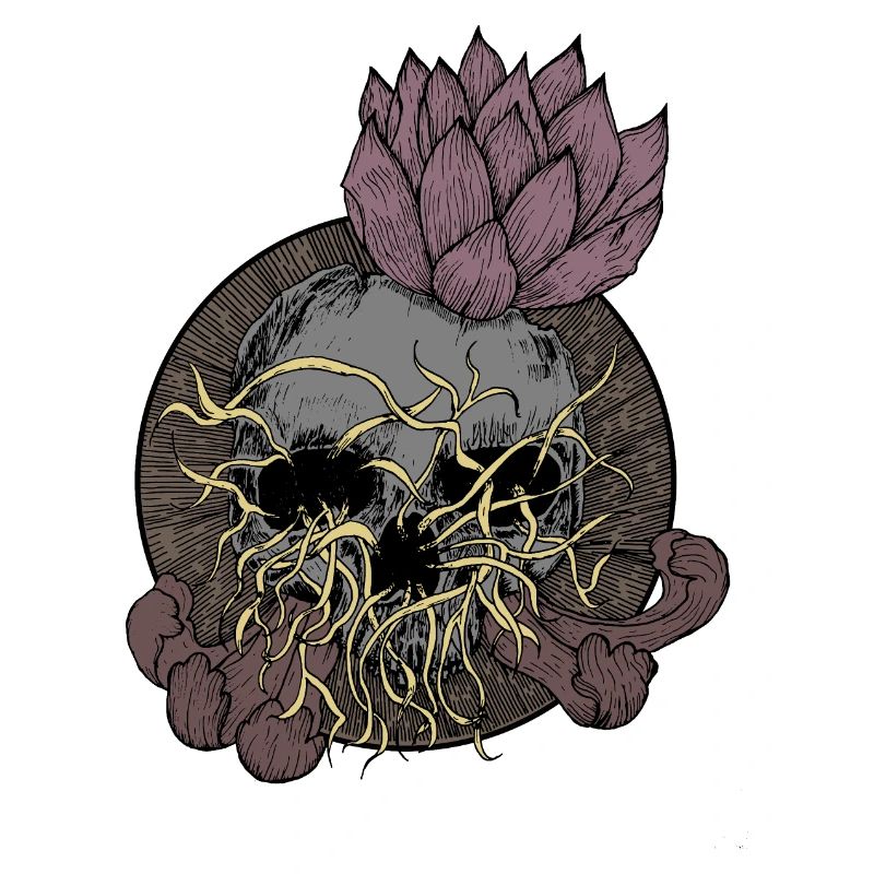 Schädel Schädel und Lotus Blume