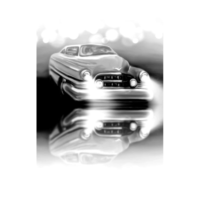 Noir Blanc Voiture Classique