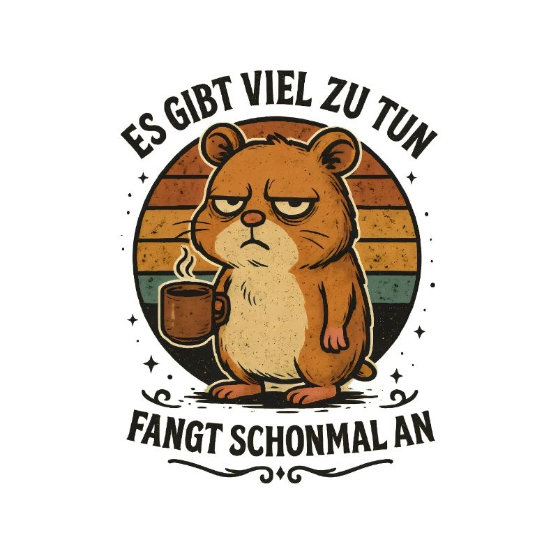 Lustiger Hamster Kaffee schlechte Laune