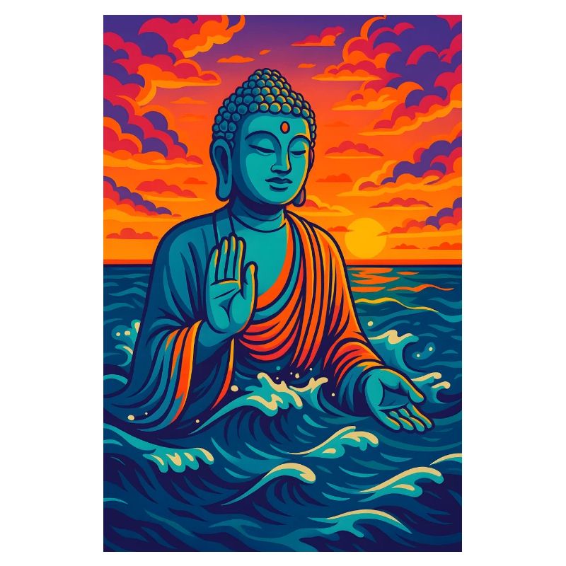 Serene Buddha by Sunset