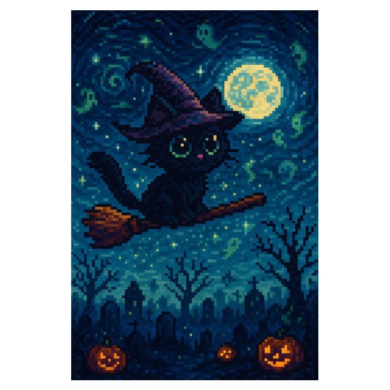 Gaming Halloween Cat as Witch