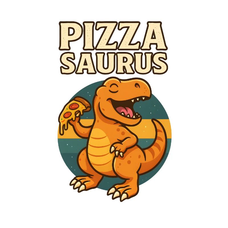 Pizza Saurus Dino mit Pizza