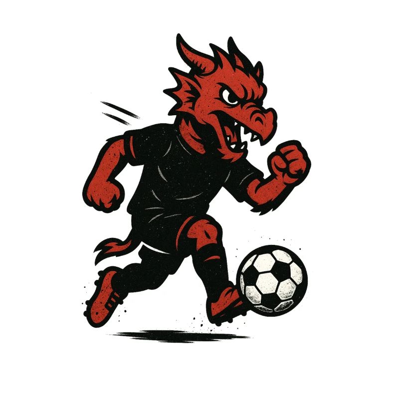 Red Devil Playing Football