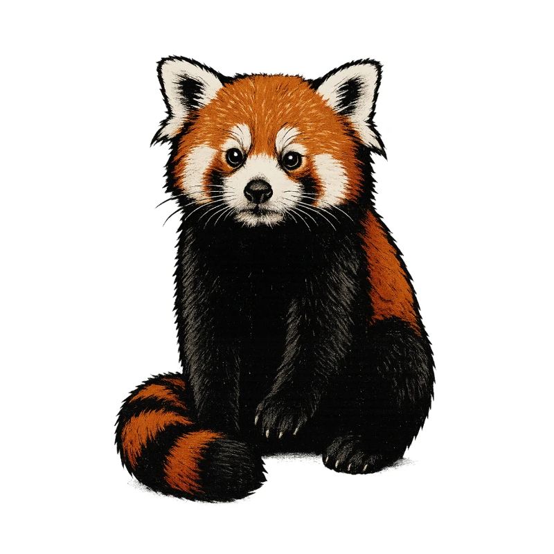 Red Panda Cuddle Illustration