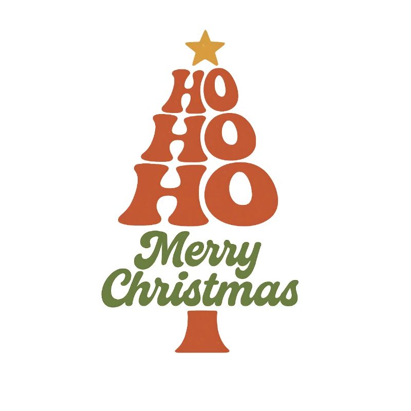 HoHoHo Weihnachtsbaum Typografie