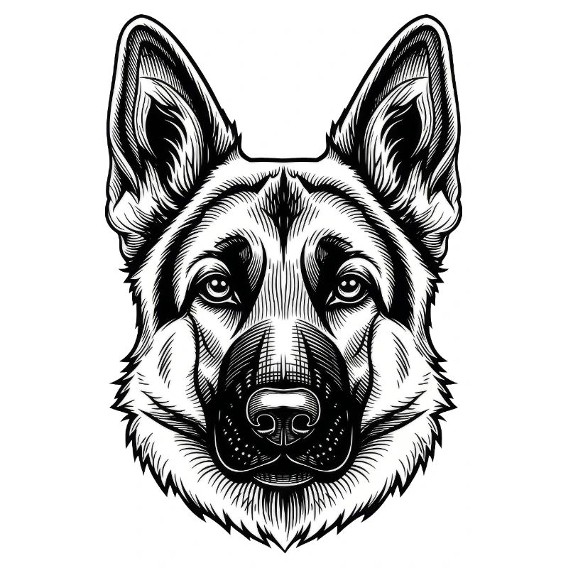 Inkline German Shepherd Head