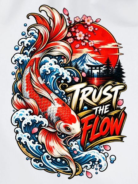Koi-Fluss Vertraue der Welle