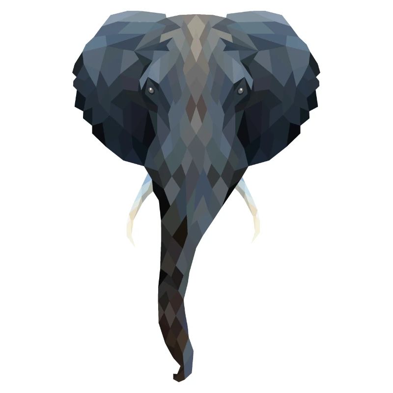 Elefantenkopf - Low Poly Art.