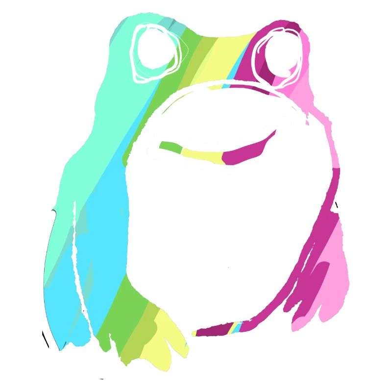 Frosch, bunt, illustration, stencil