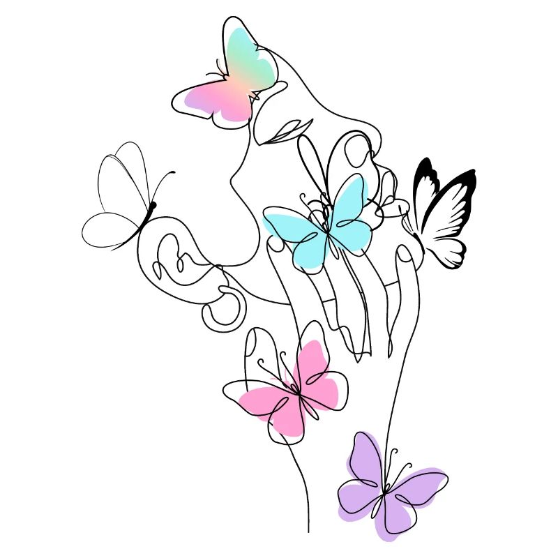 Butterfly face silhouette