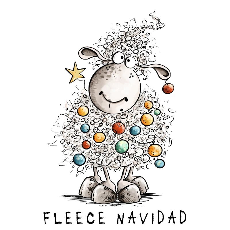 Fleece Navidad Christmas Sheep Cartoon Sheep