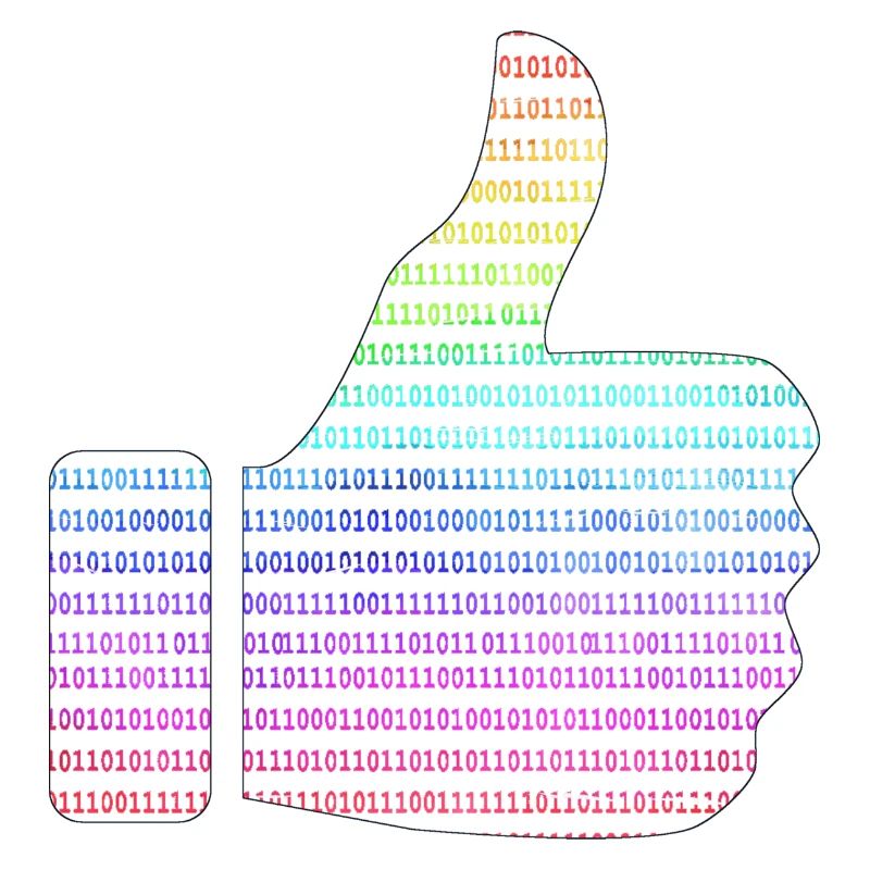 hand like binary rainbow