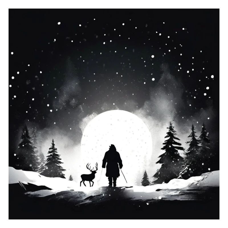 B&W Santa Moon Design