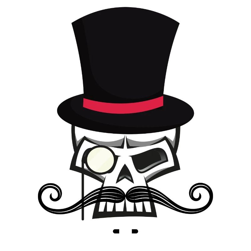 Skullheadwith beard and hat