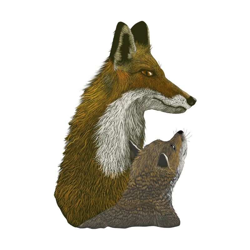 Fuchs mit Welpe Mutter und Kind