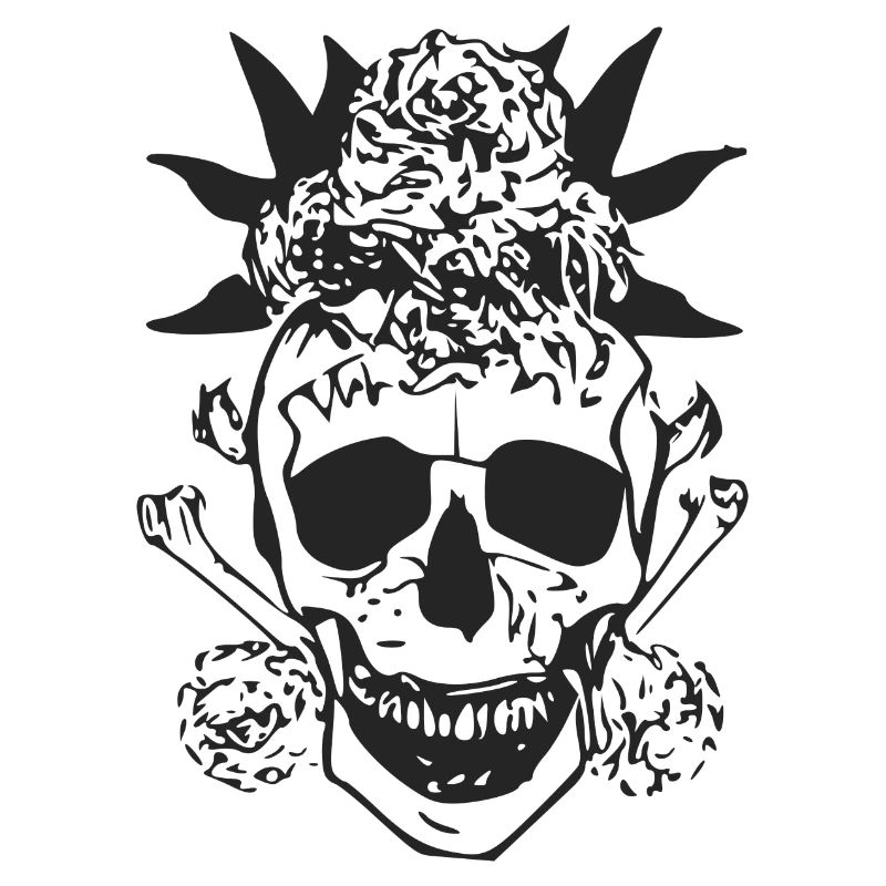 Crâne fleuri