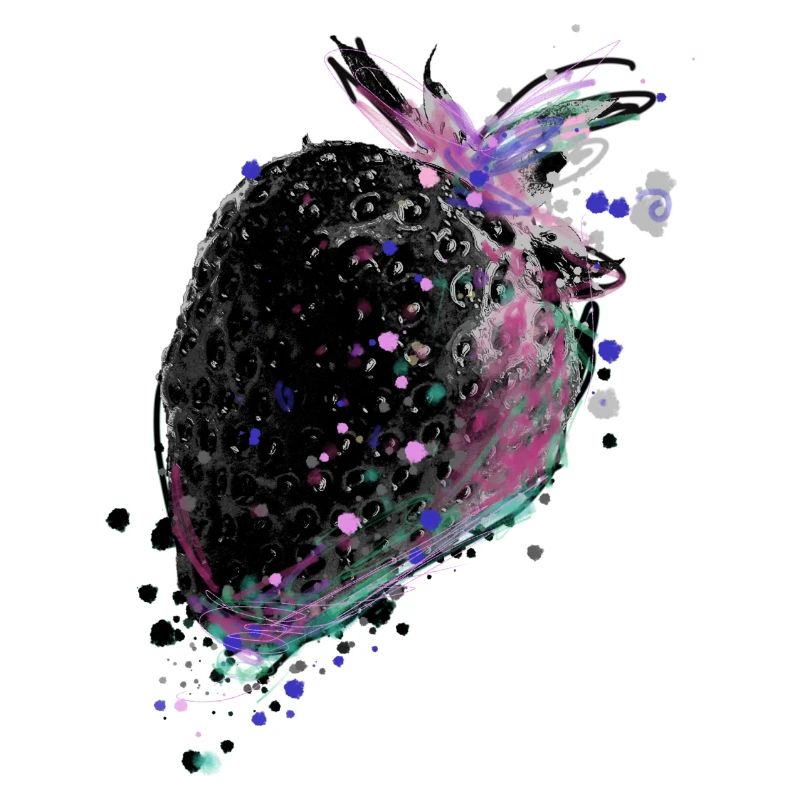 Erdbeere,schwarz,popart, artwork,Malerei