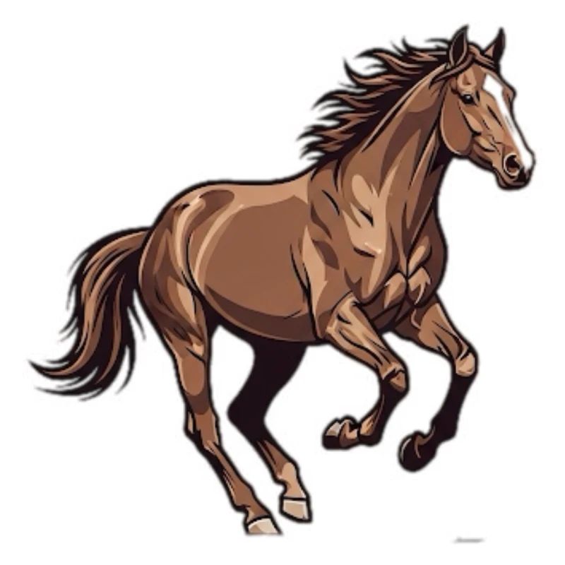 Elegant galloping wild horse