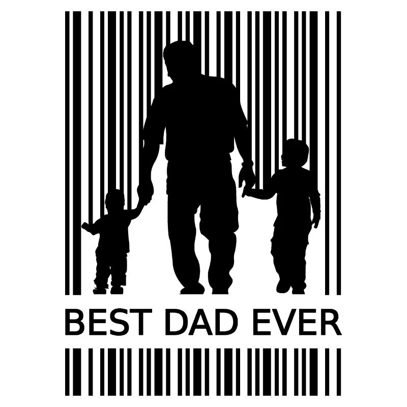 Best Dad Ever Strichcode zweifacher Papa Geschenk