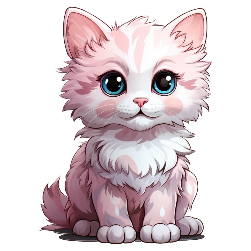 White kitten with blue eyes