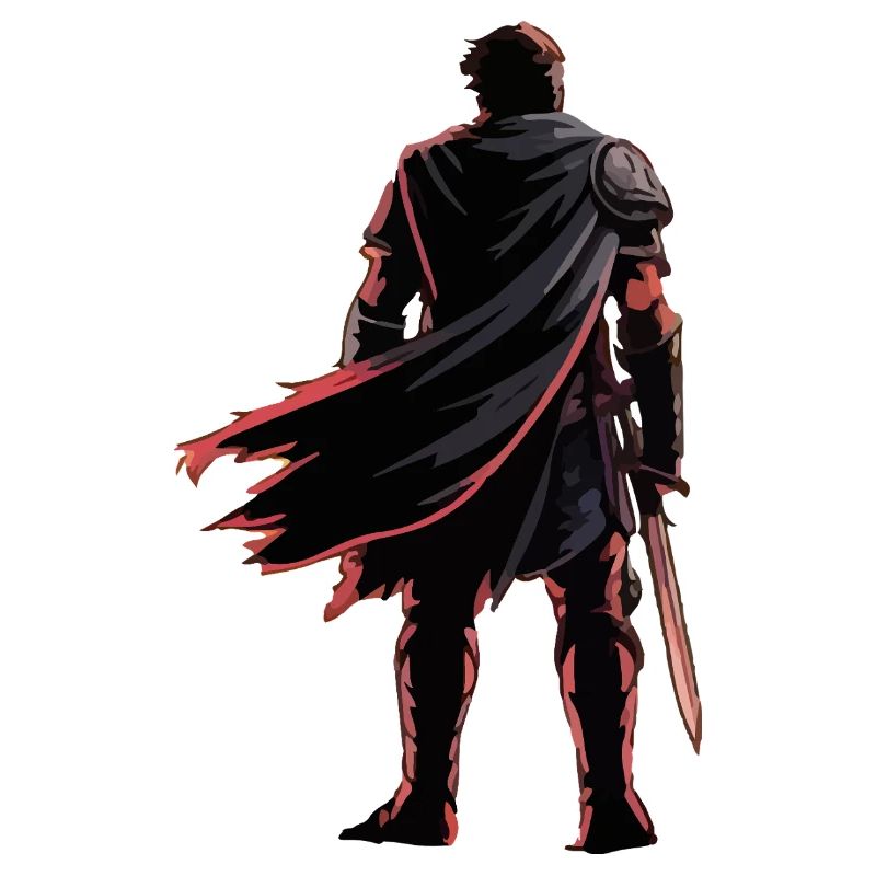 Epic Warrior Silhouette Art