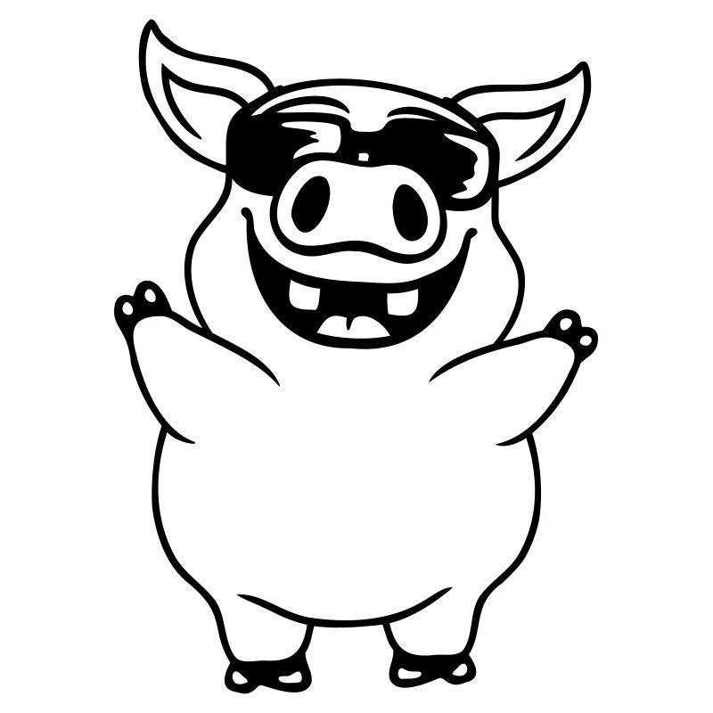 Cool Sunglasses Pig Comic