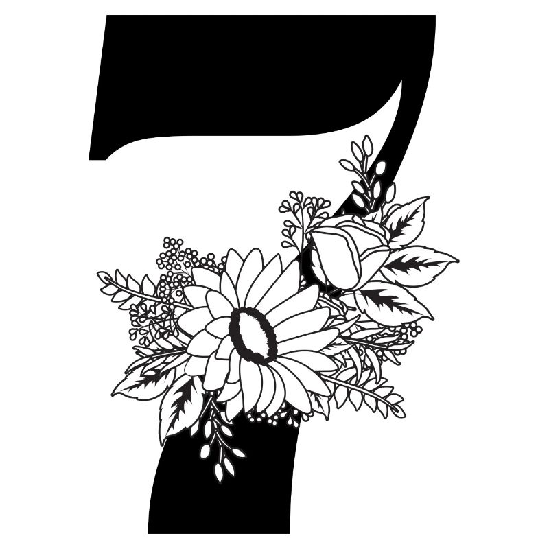 Nummer 7 Schwarze Blumen - 7. Blumenjubiläum