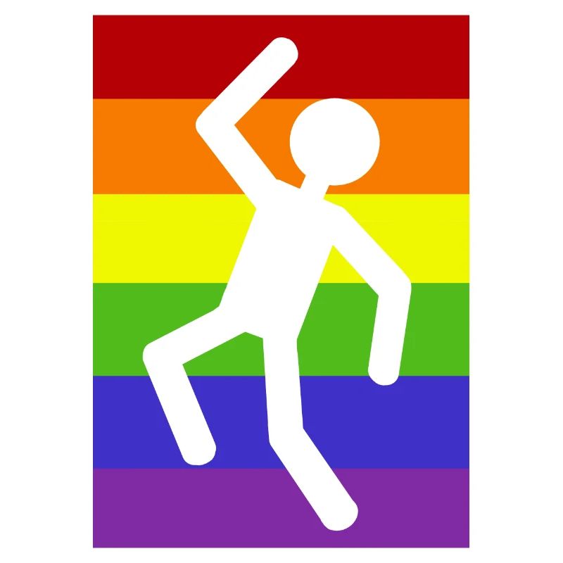 Man on a rainbow background