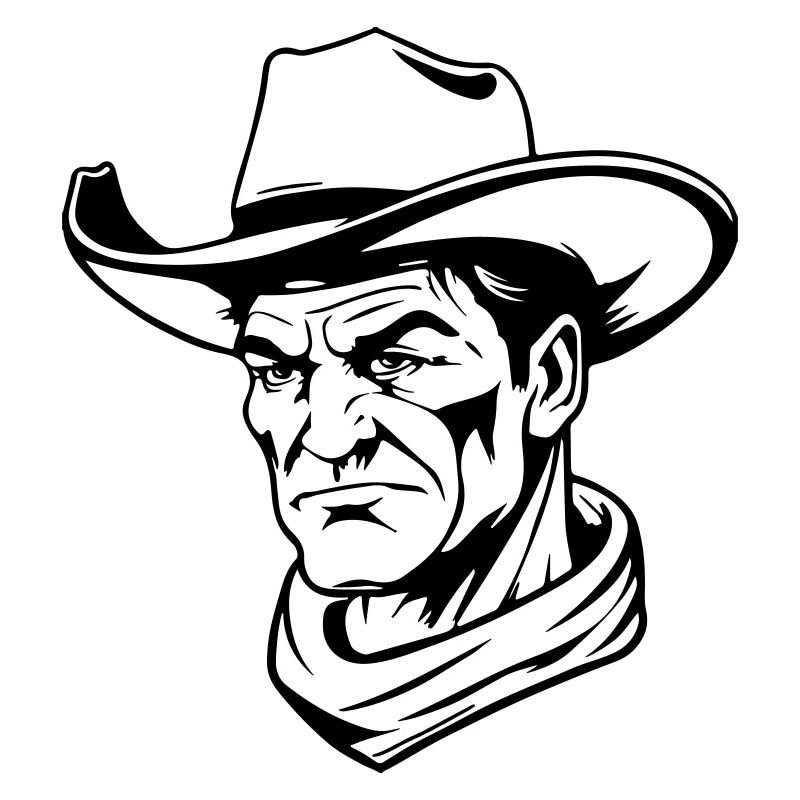 vintage macho USA cowboy head