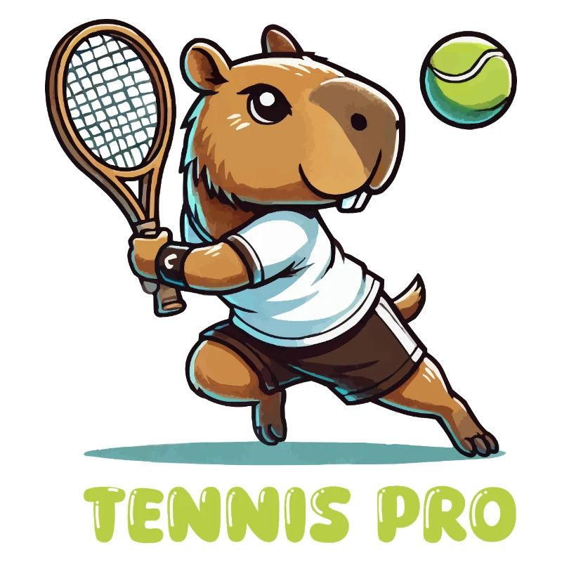 Capybara Comic Tennis