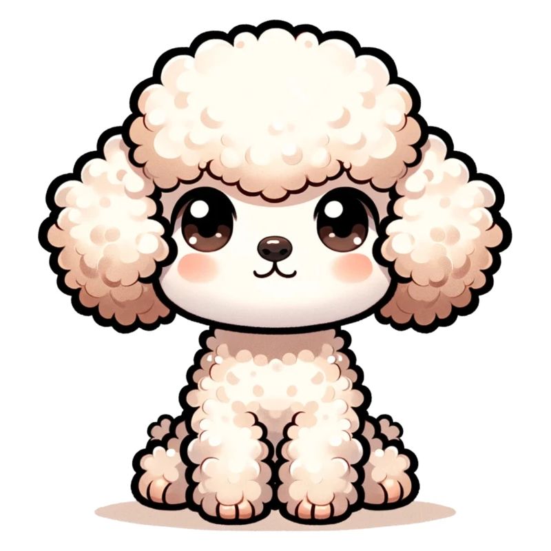 Illustration numérique de caniche mignon