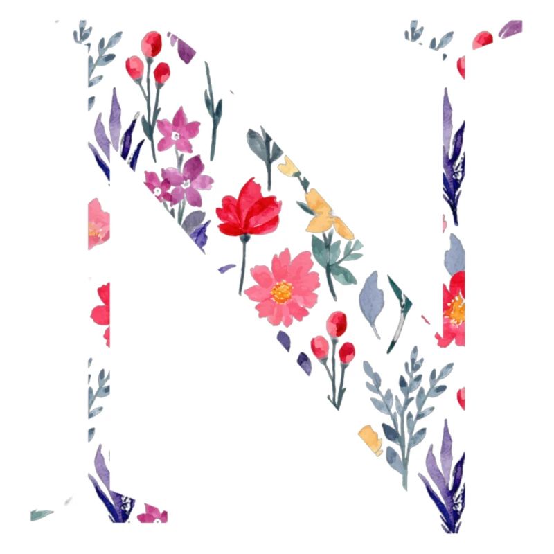 Personalisierter Blumenbuchstabe n - Geschenkidee
