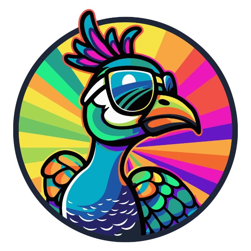 Peacock Bird Comic Cool