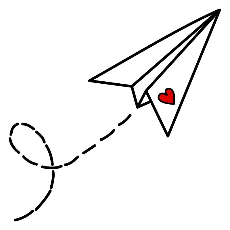 Papierflieger mit Herz