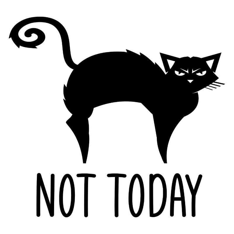 Katze Not today Spruch Humor Geschenkidee