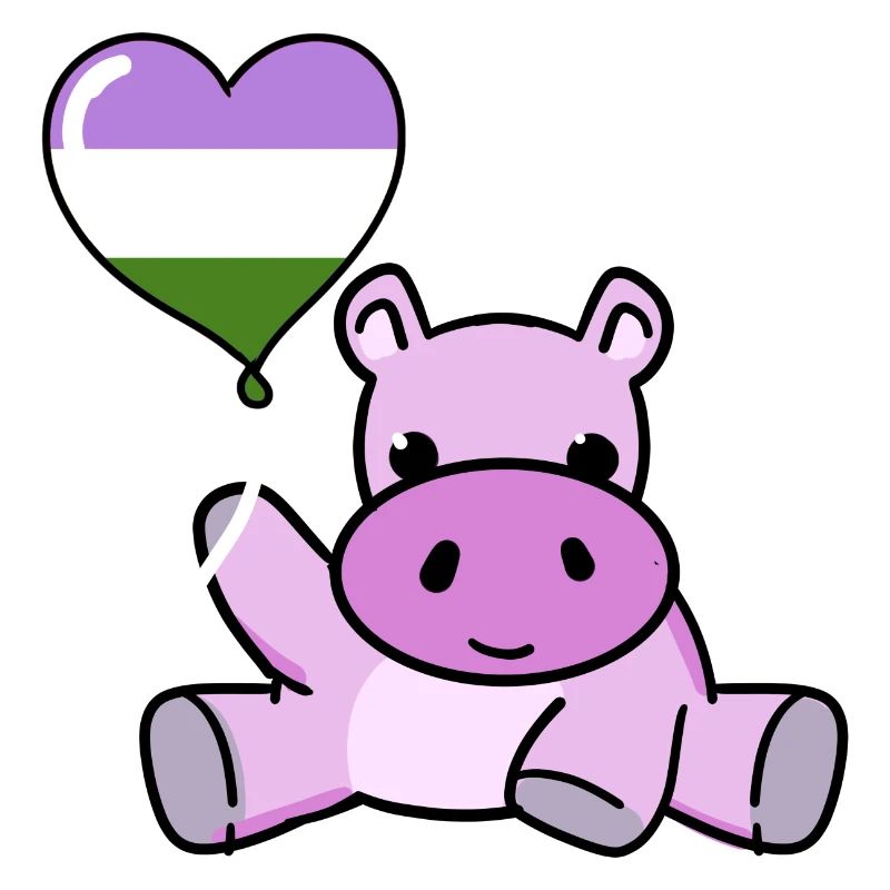 Hippo Balloon Genderqueer Pride