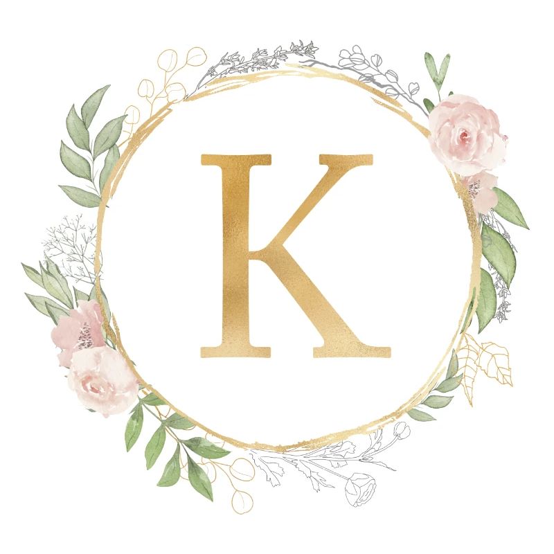 Customizable Monogram K Floral