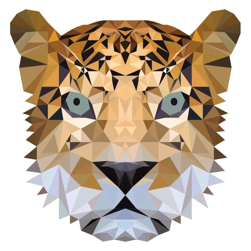 Polygon Leopard - Schöner Leopard in Polygon Optik